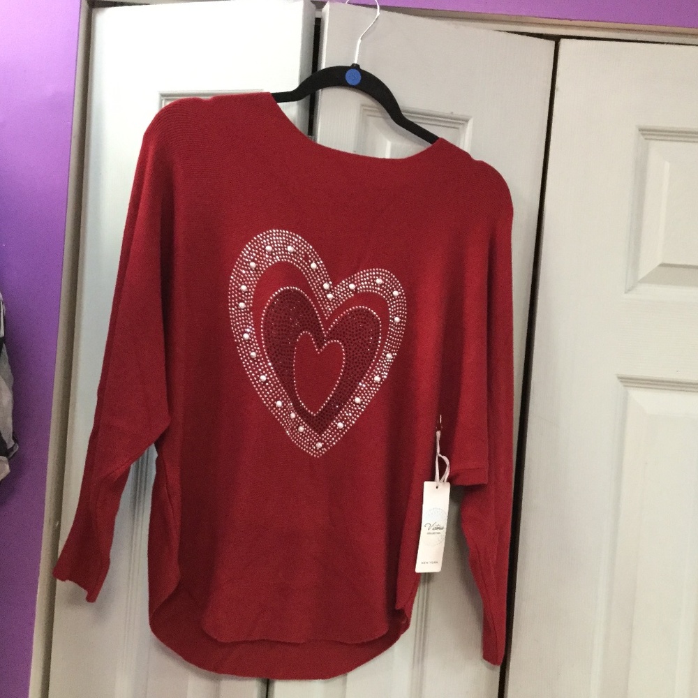 Beautiful red heart sweater